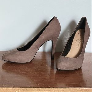 Jessica Simpson Grey Suede High Heel Pumps